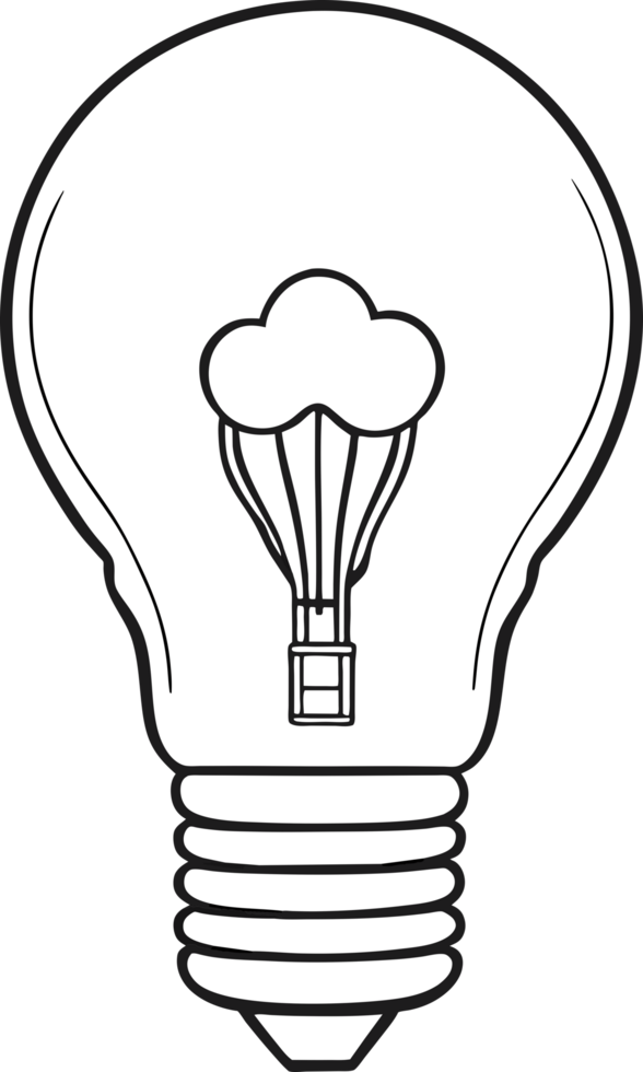 Light bulb icon. Generative AI png