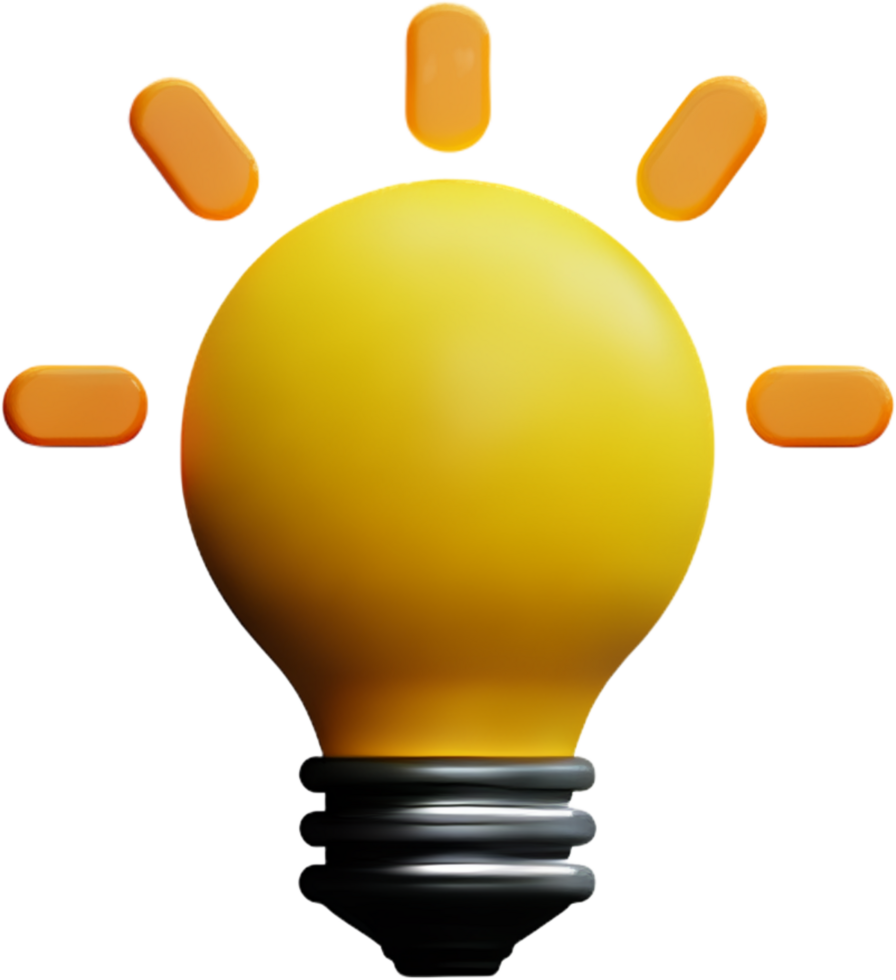 Light bulb icon. Generative AI png