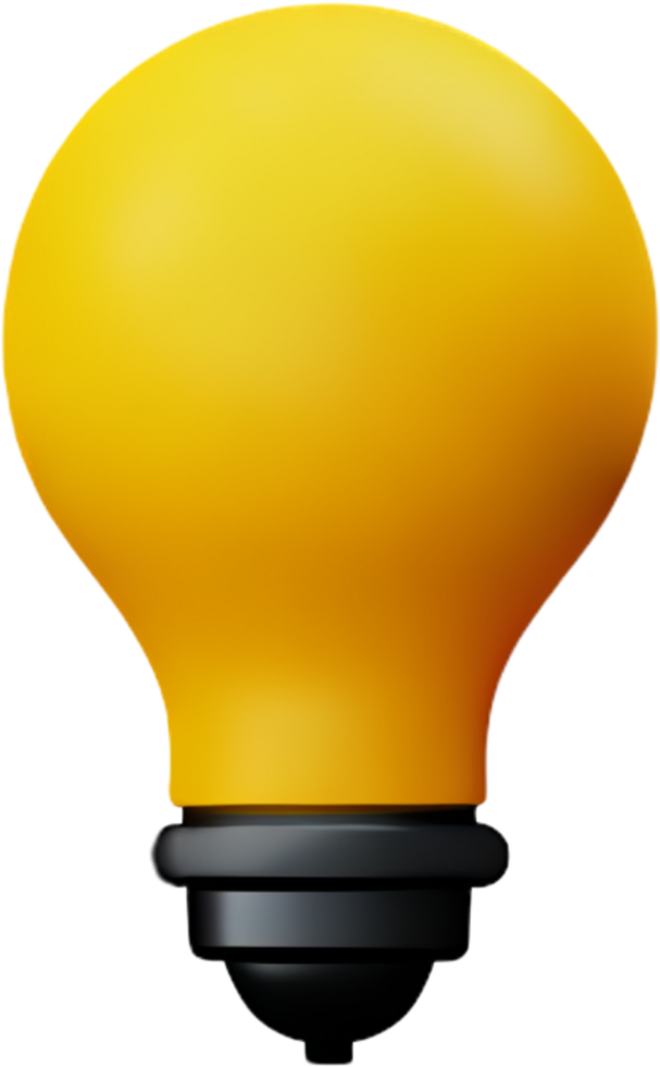 Light bulb icon. Generative AI png