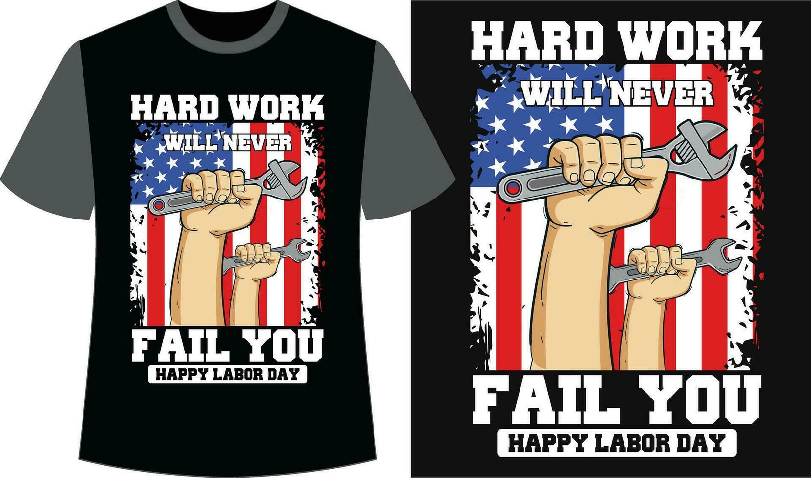 Labor Day Black T-shirt Design. Labor Day Vector Graphics