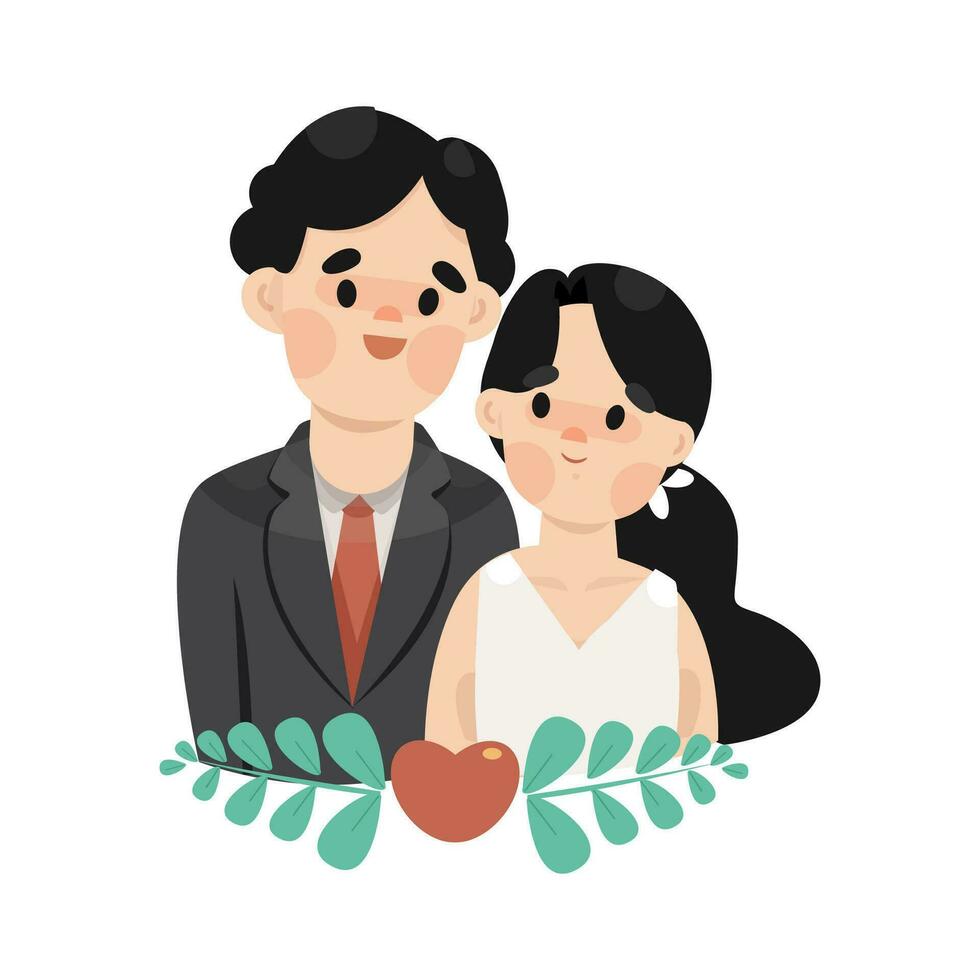 A COUPLE OF LOVERS WEDDING CARTOON vector