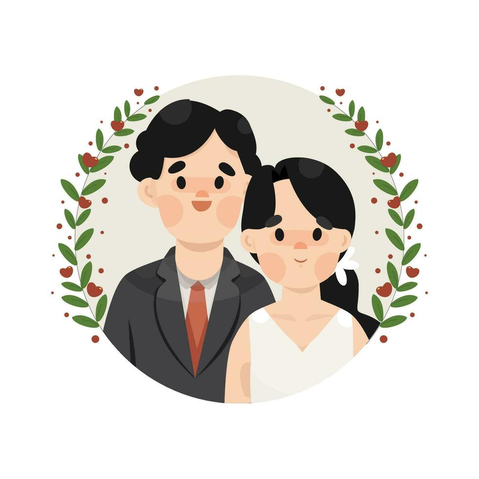 A COUPLE OF LOVERS WEDDING CARTOON vector