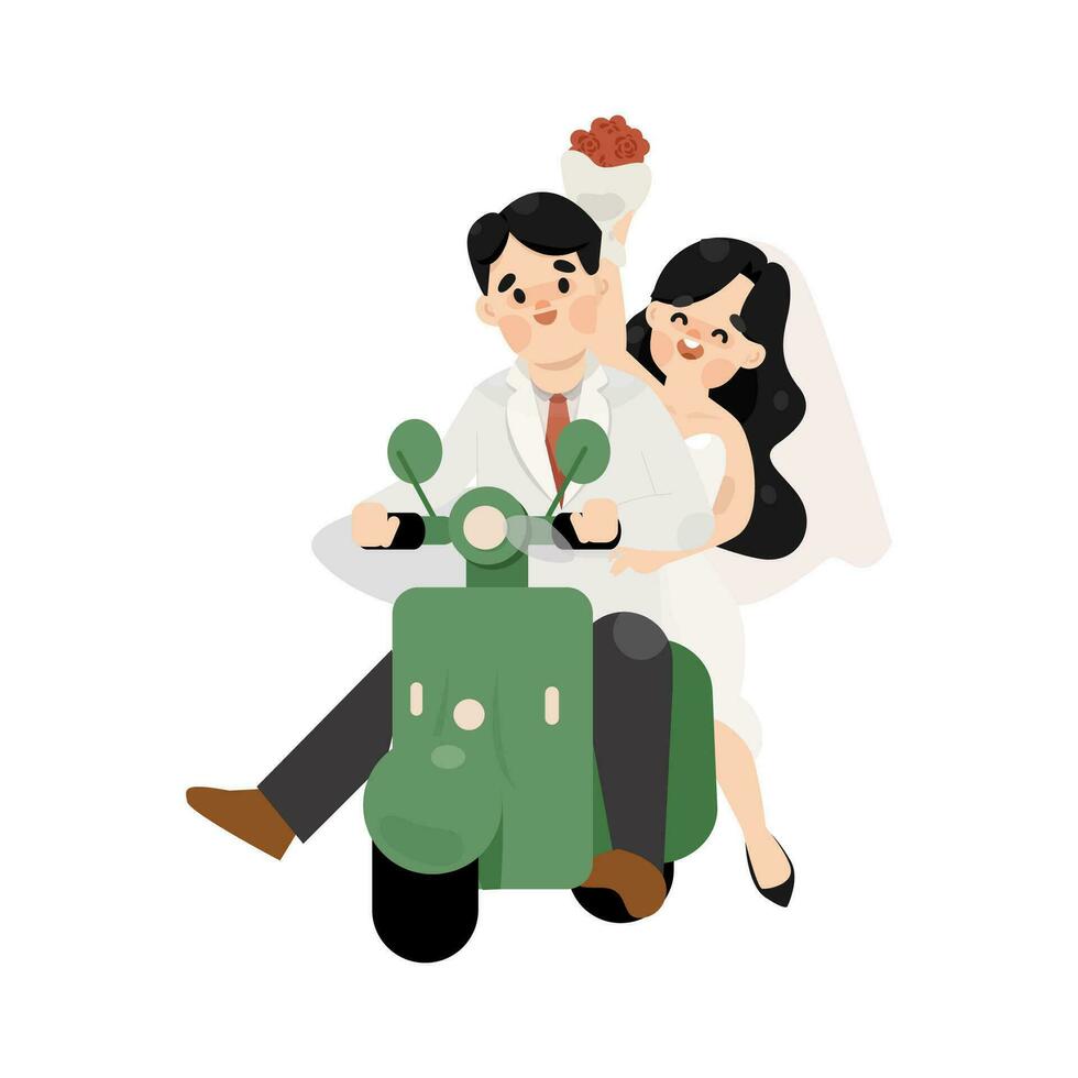 A COUPLE OF LOVERS WEDDING CARTOON vector