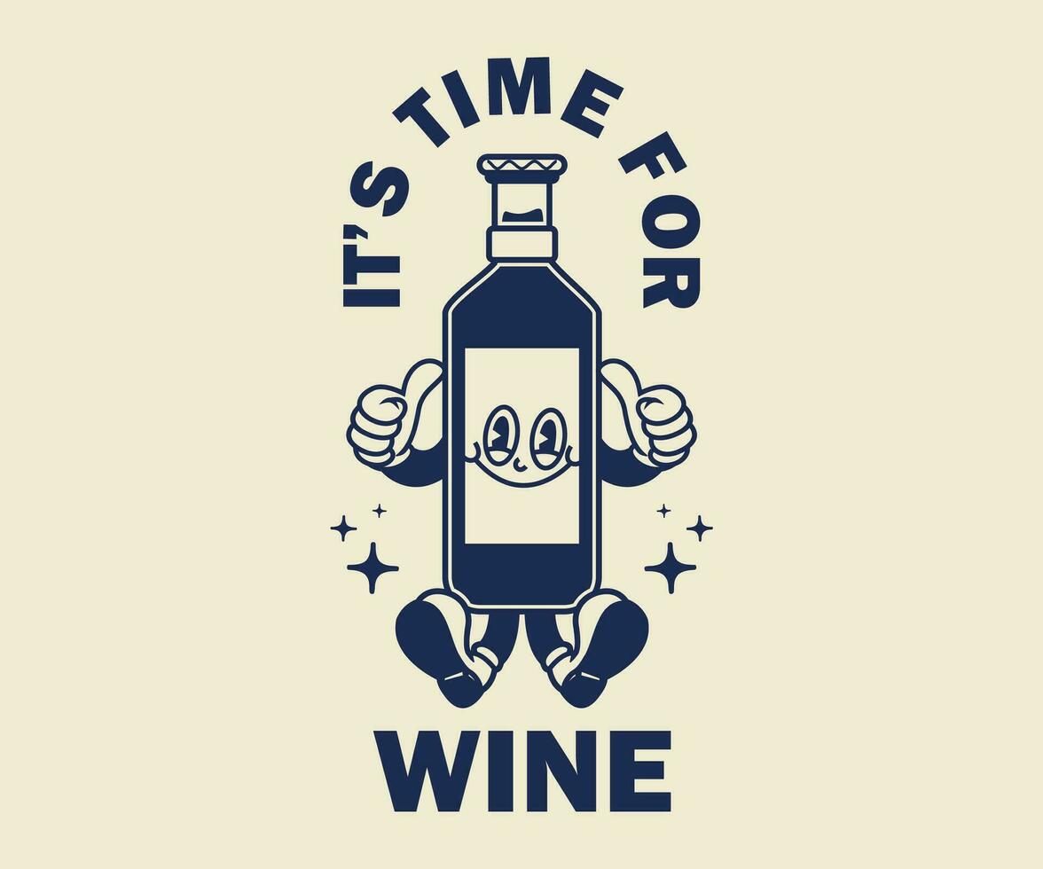 cartoon character of bottle Graphic Design for T shirt Street Wear and Urban Style vector