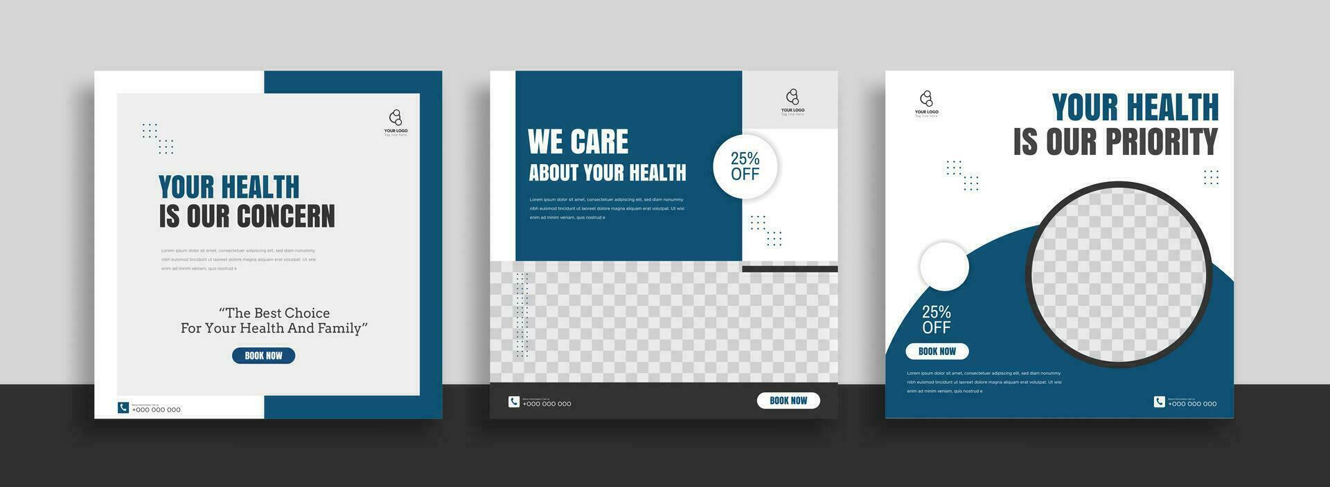 Medical Social Media Post Template vector