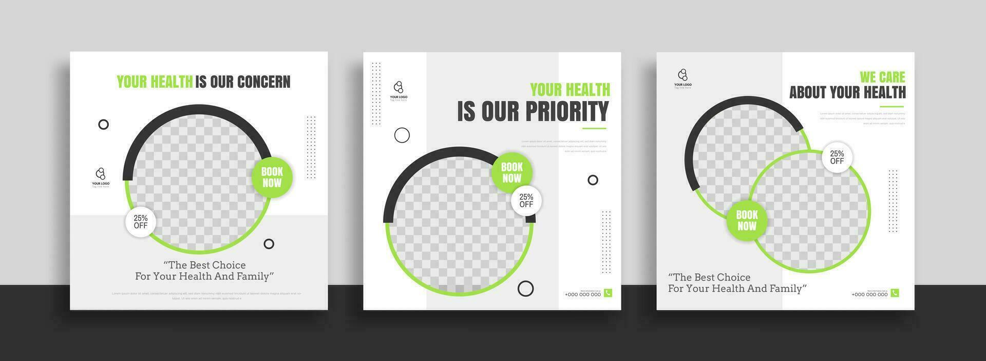 Medical Social Media Post Template vector