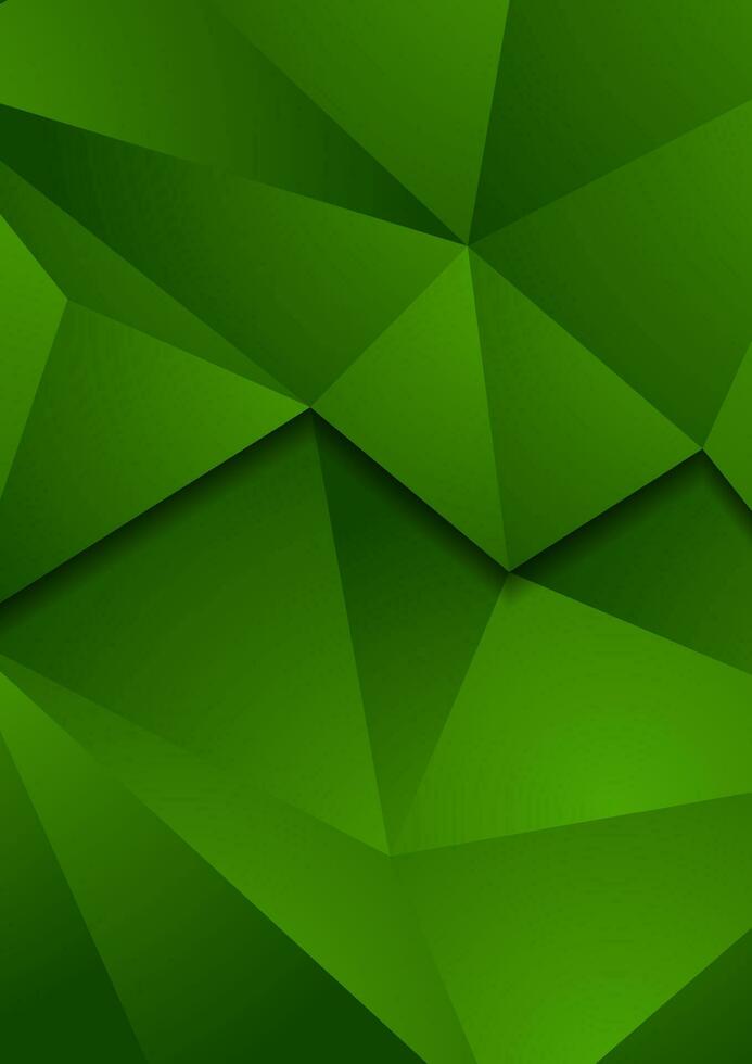 Abstract green tech low poly background vector