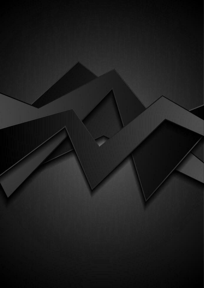 Abstract black curved stripes corporate background vector