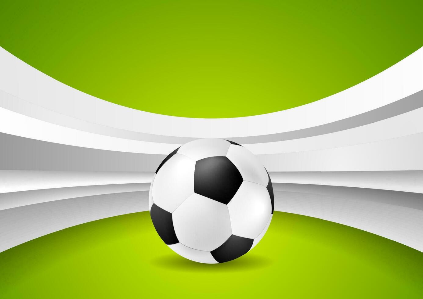 Wavy football abstract background with soccer ball vector