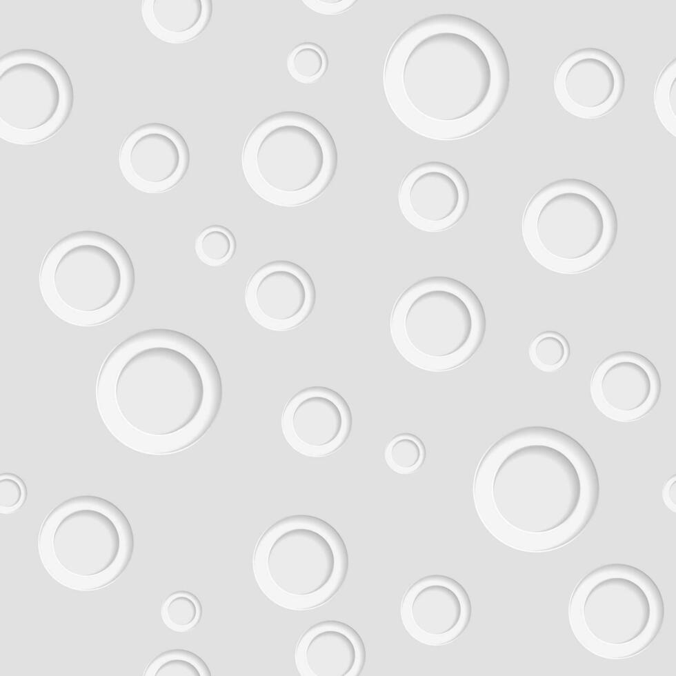 Grey paper circles seamless pattern design vector