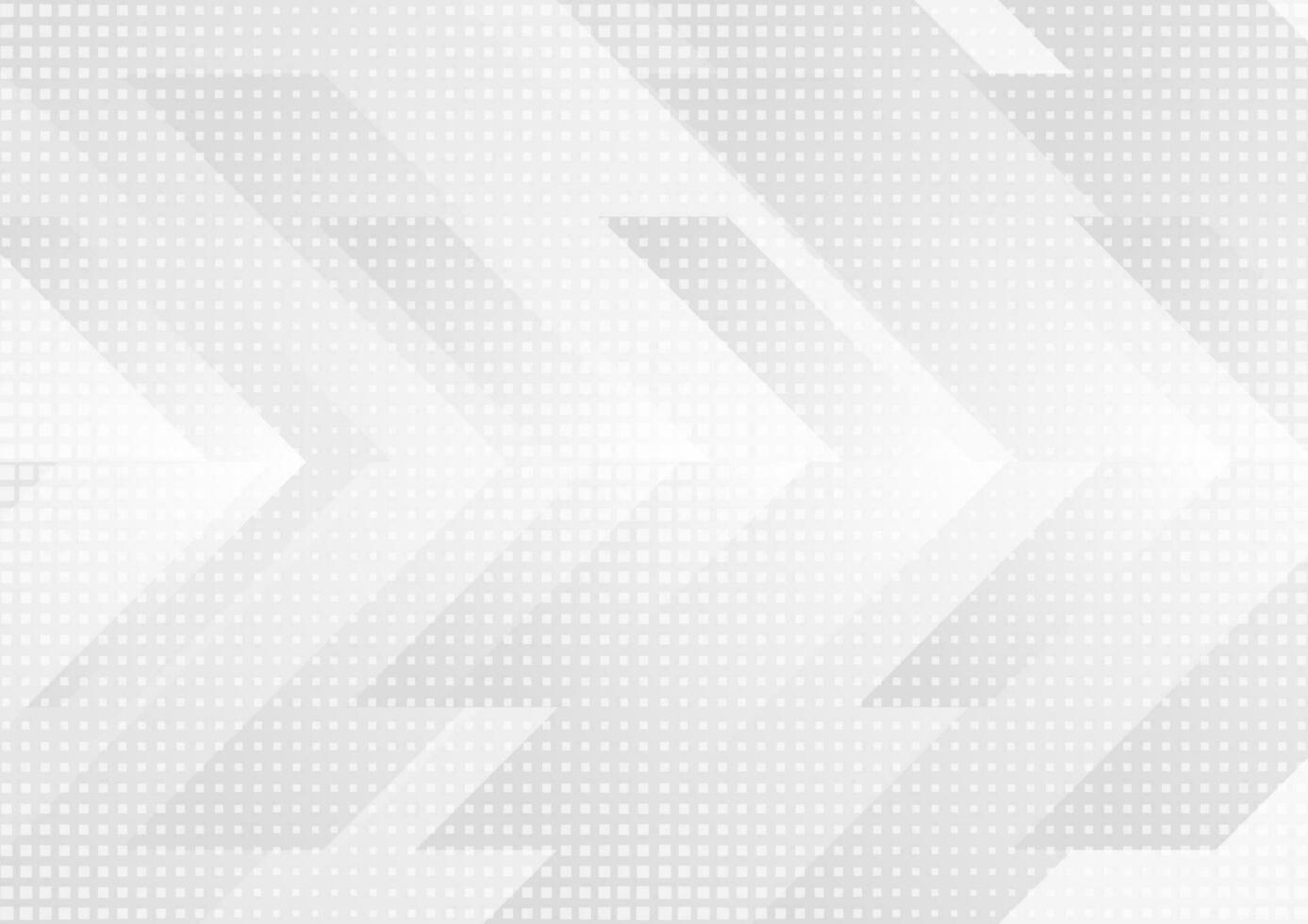 Grey and white tech arrows abstract background vector