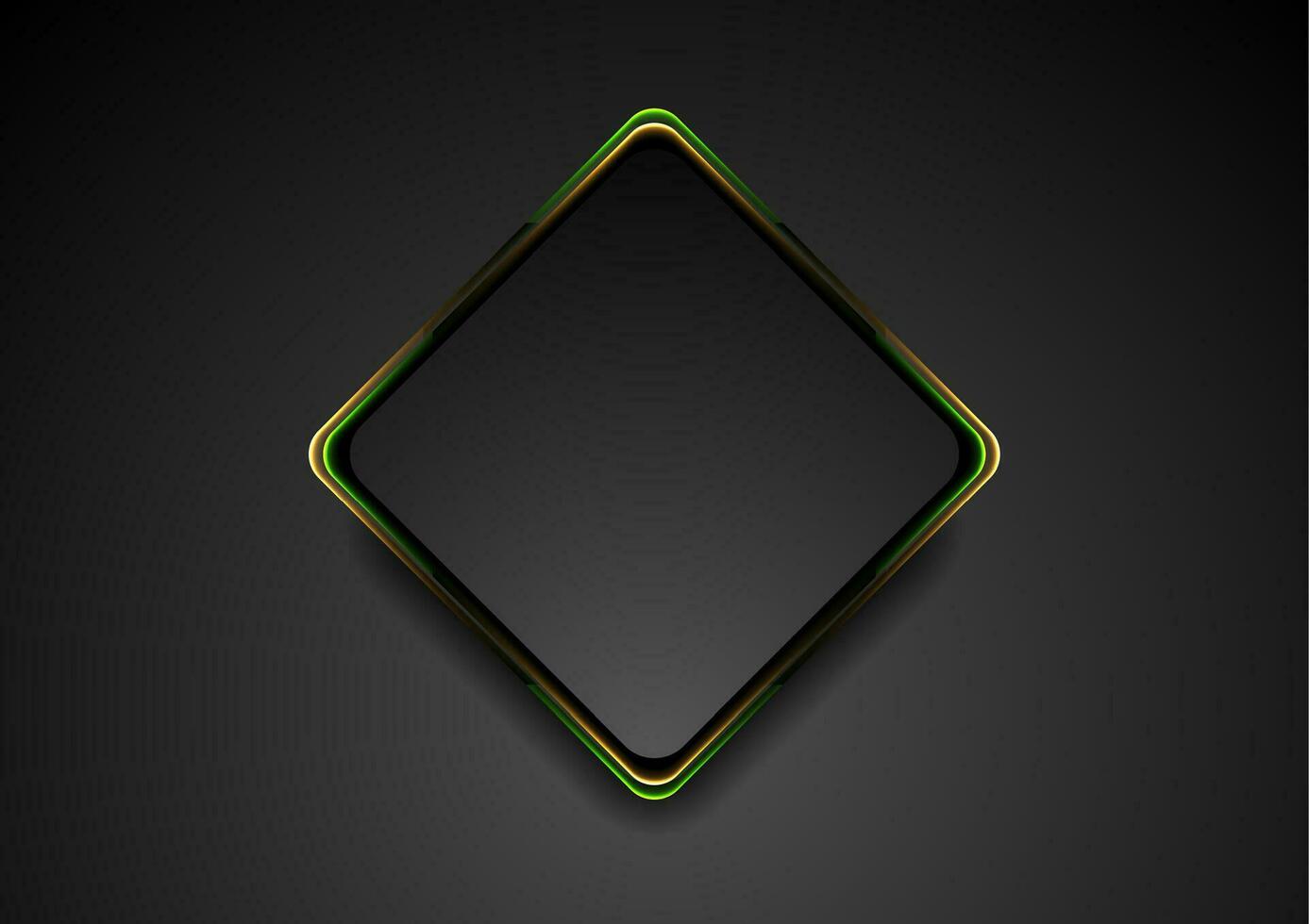 Black square with color glowing effect background vector