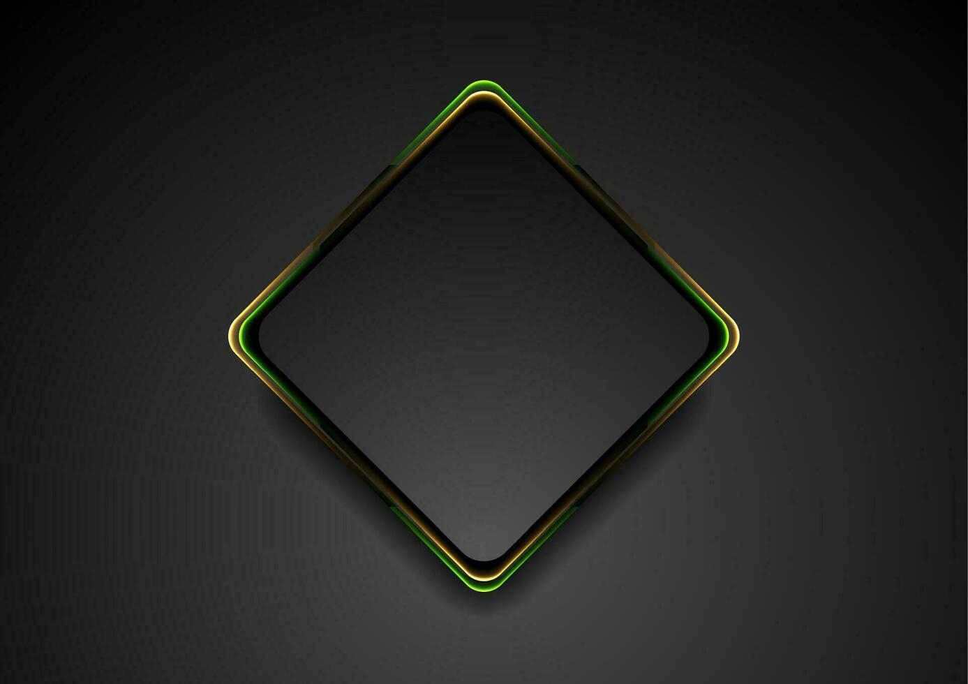 Black square with color glowing effect background vector