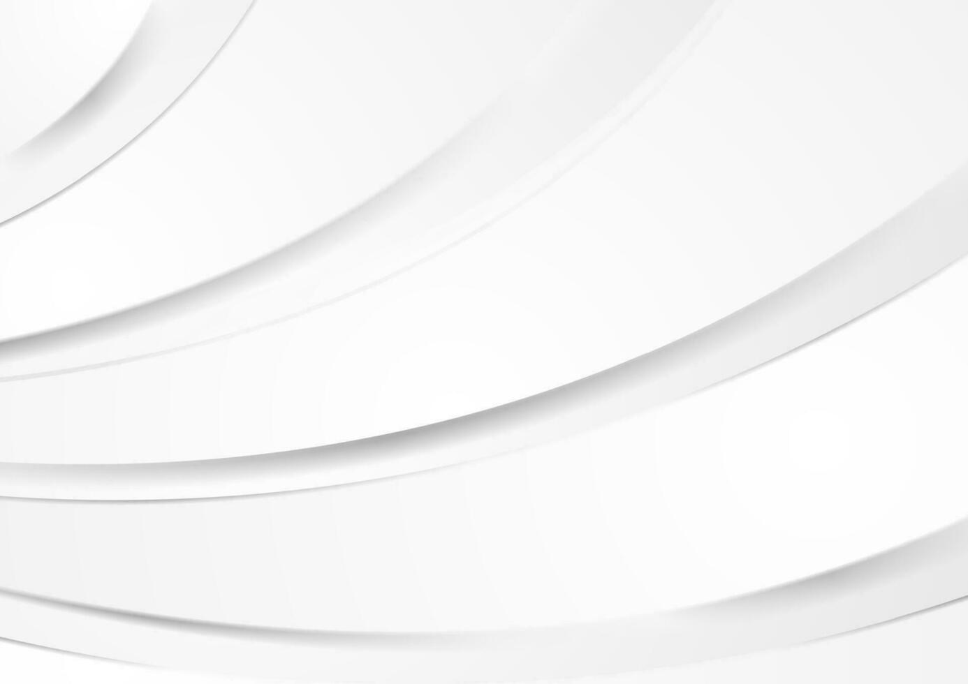 Abstract white grey corporate waves vector background