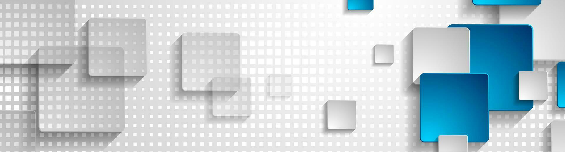 Grey blue abstract geometric banner design vector