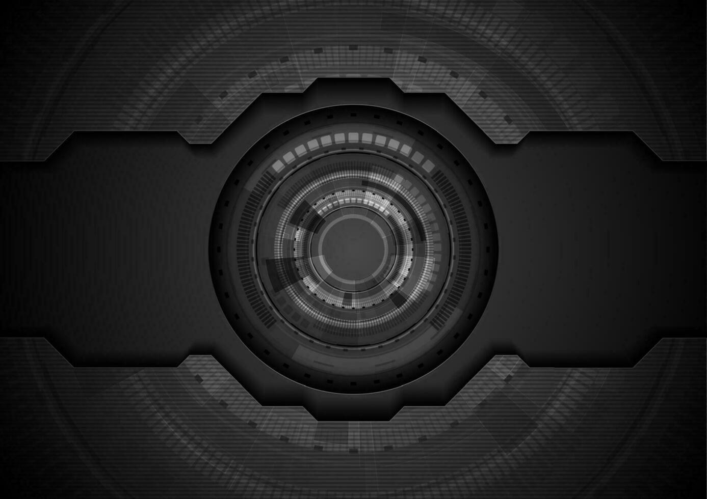 Black concept technology background with gear shape vector