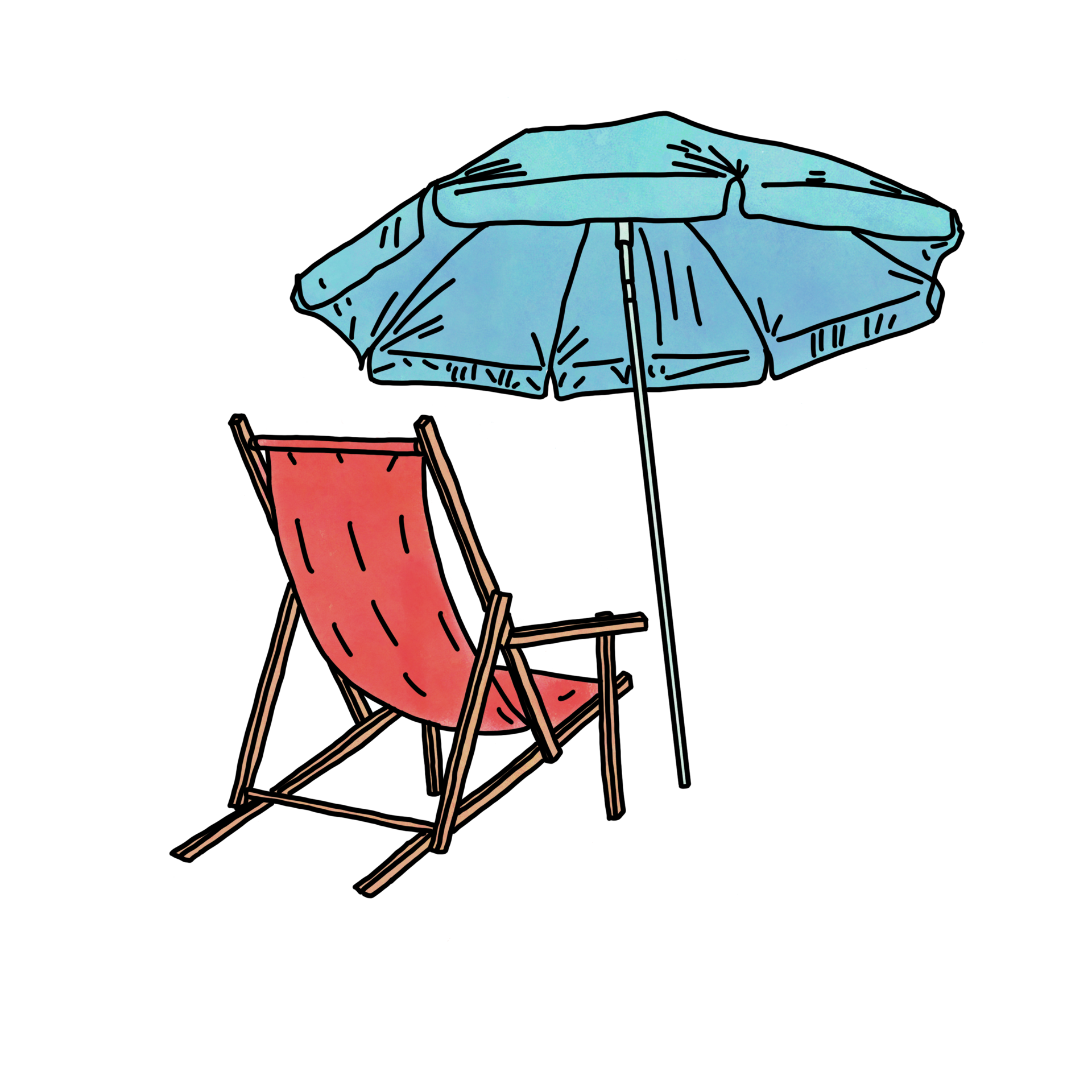 Beach chair umbrella 25272030 PNG