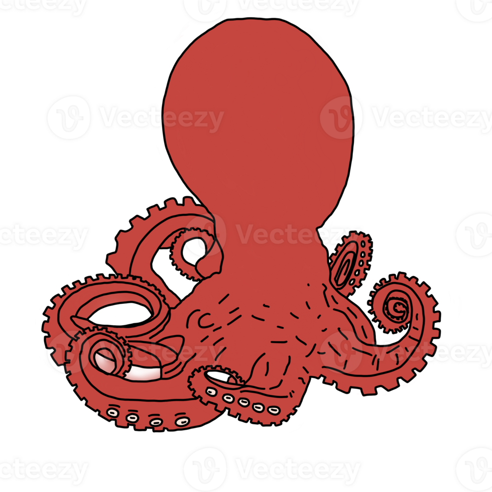 Giant red octopus png