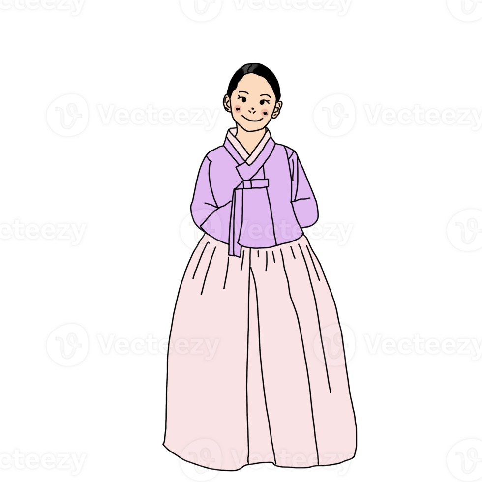 Korean hanbok girl 25272047 PNG