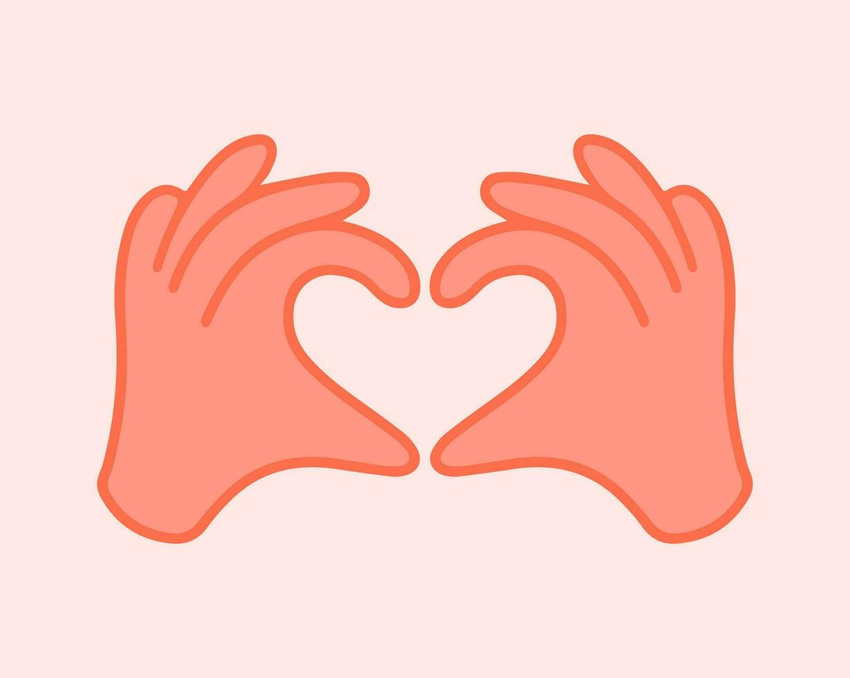 Hands making or formatting a heart symbol icon. I love you heart sign. vector