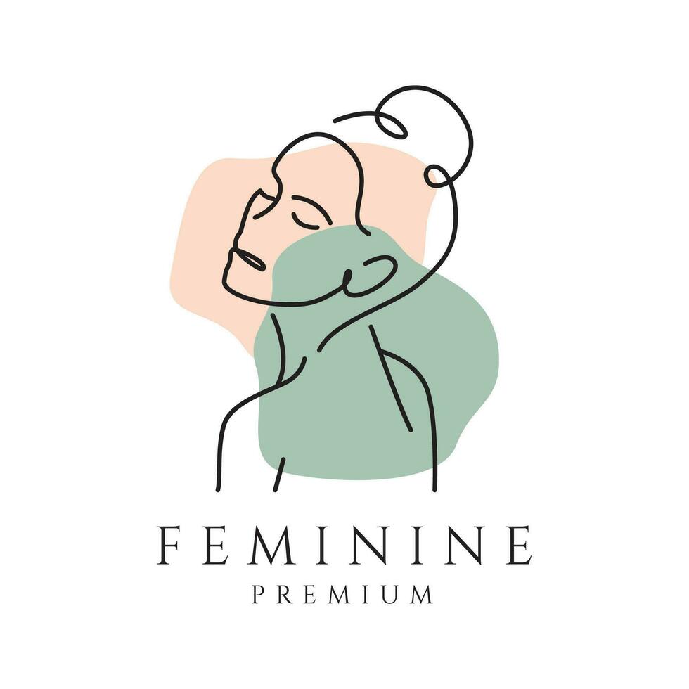 logo line art women beauty cosmetic salon and spa feminine beauty care vector icon symbol minimalist design illustration