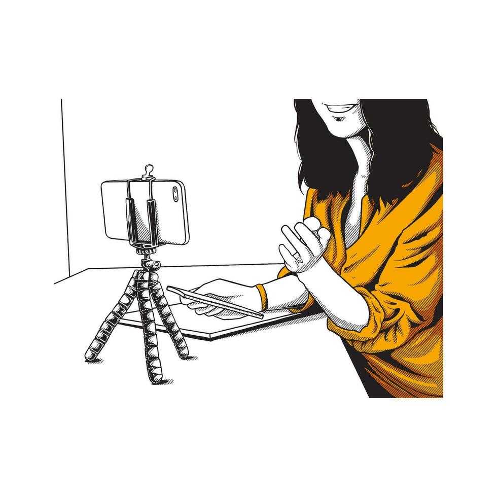 PEOPLE WHO ARE DOING ZOOM MEETING WITH OTHERS vector
