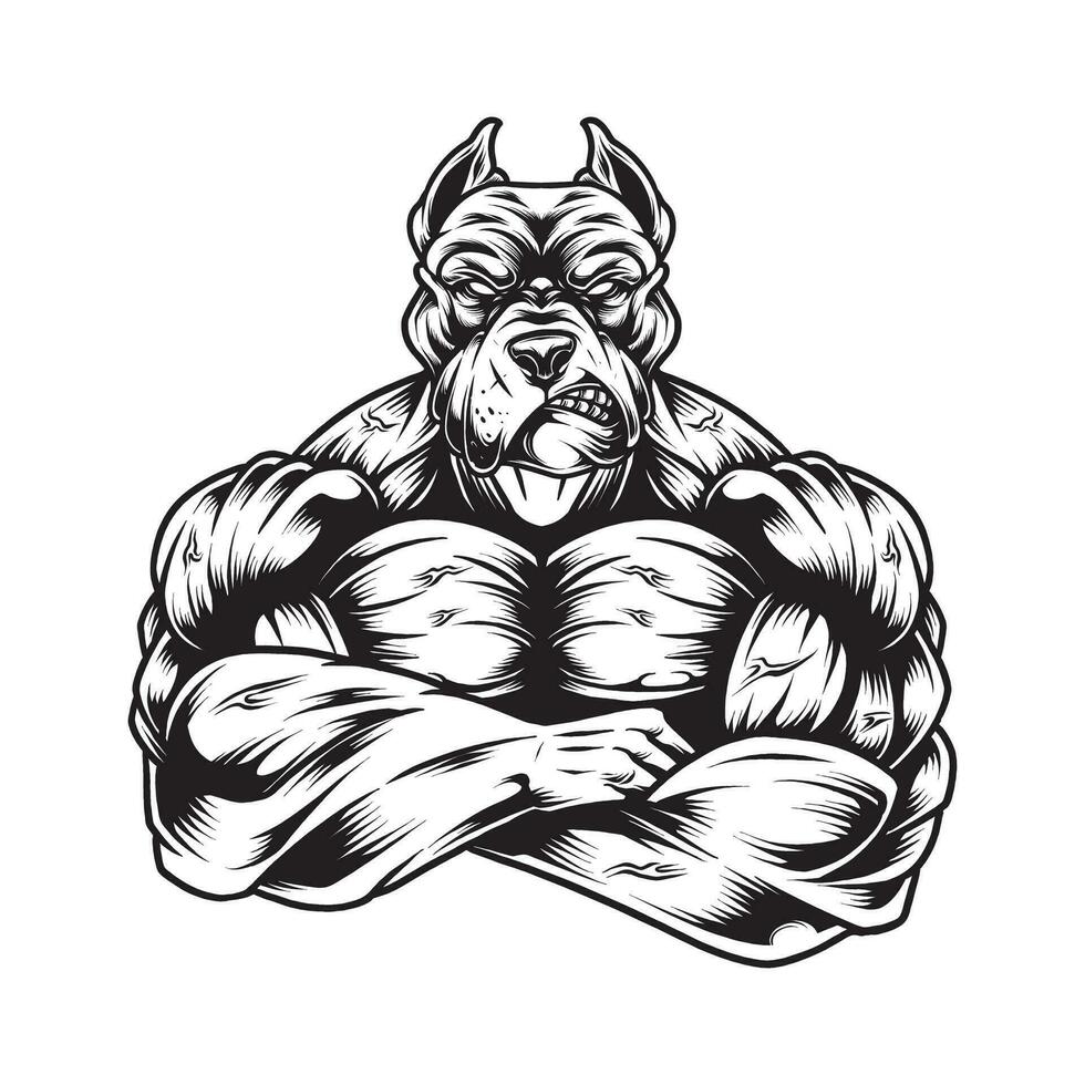 GYM AND FITNESS ANIMALS WITH BODYBUILDER POSES vector