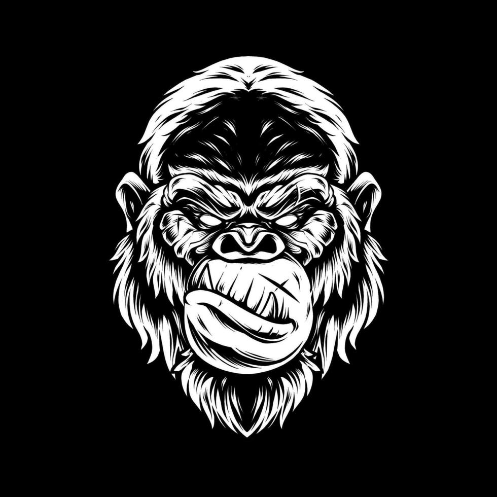 GORILLA HEAD WITH EXPRESSION vector