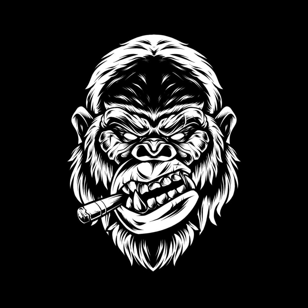 GORILLA HEAD WITH EXPRESSION vector