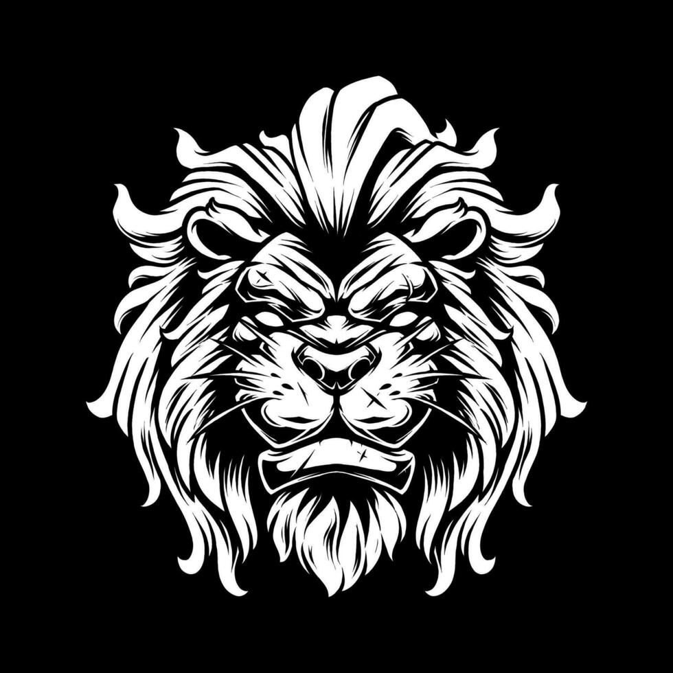 LION HEAD WITH EXPRESSION vector