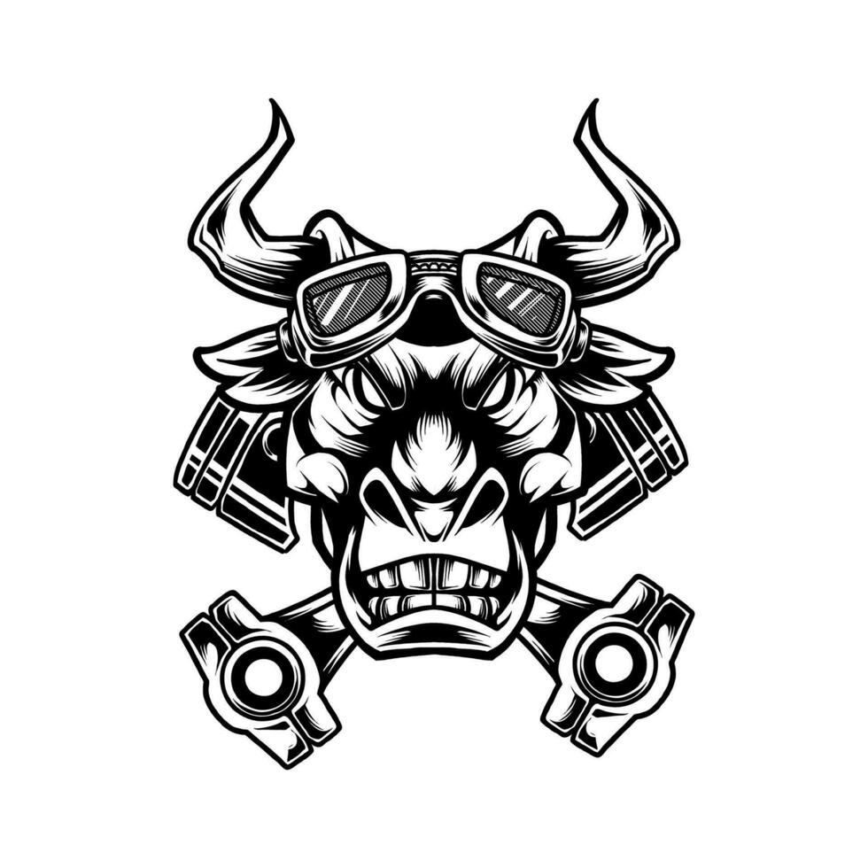 ANIMAL HEADS WITH MOTORCYCLE HEAD ACCESSORIES vector
