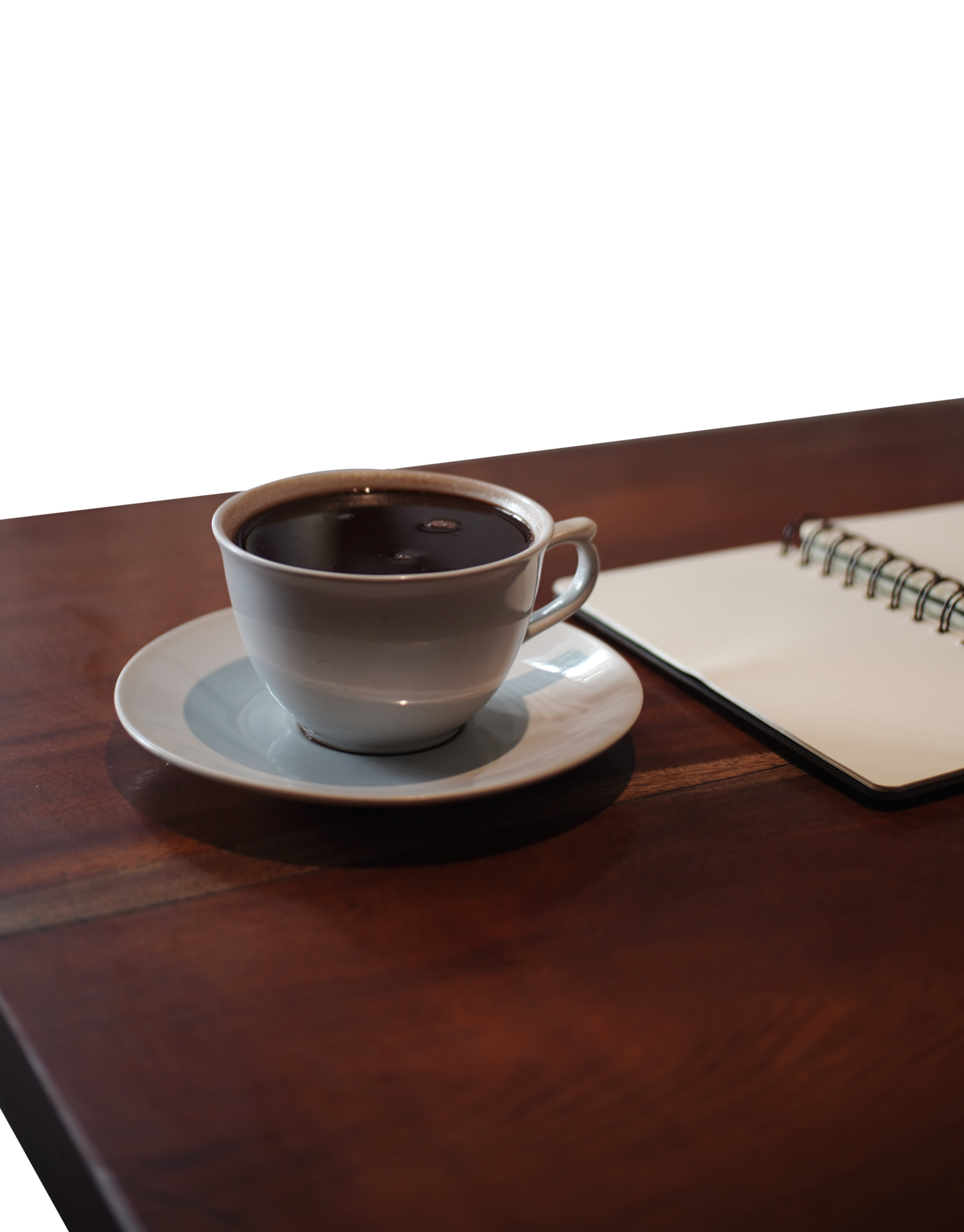 Top view of an empty notebook, scrapbook accessories and a cup of coffee on  a black background. 34225260 Stock Photo at Vecteezy
