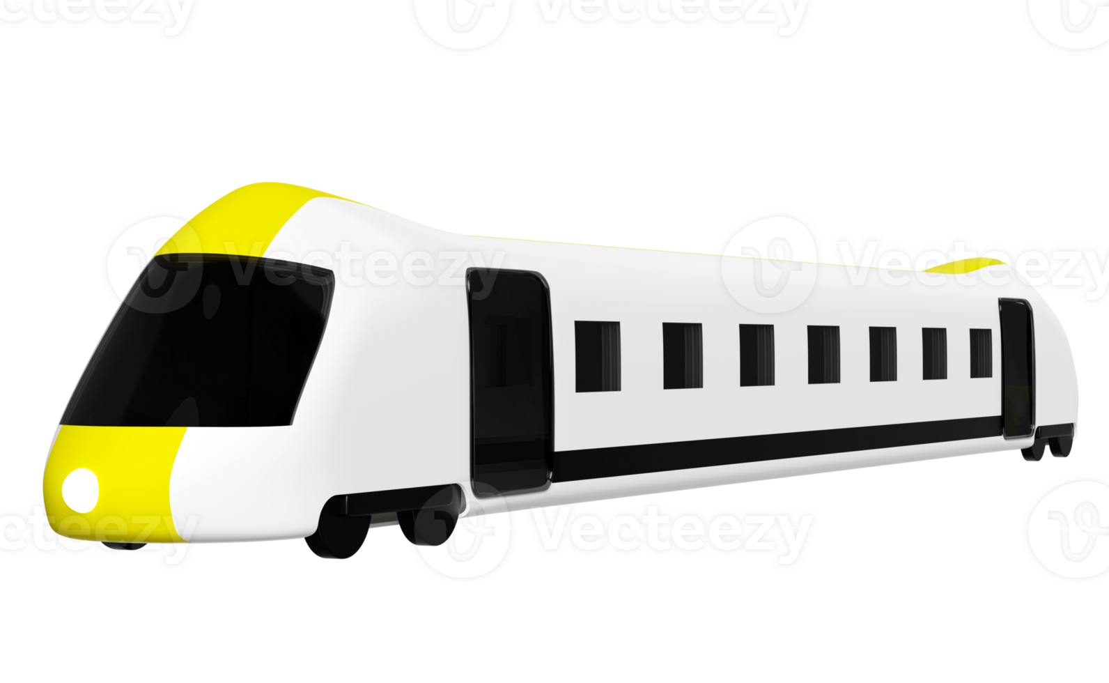 3d bala trem desenho animado, amarelo branco céu trem transporte brinquedo, verão viagem serviço, planejamento viajante turismo trem isolado. 3d render ilustração png