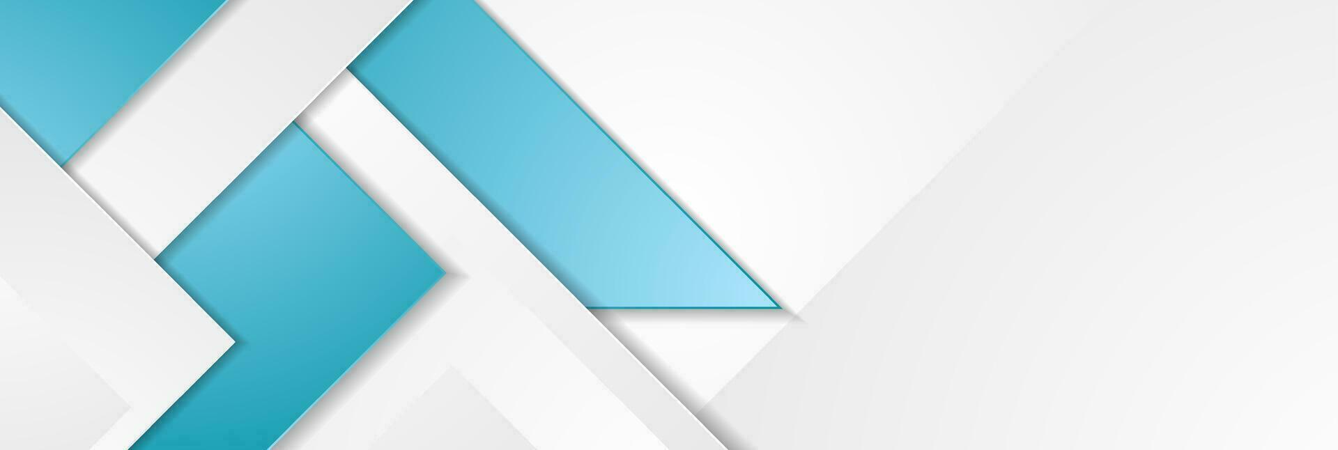 Blue and grey geometric corporate banner design vector