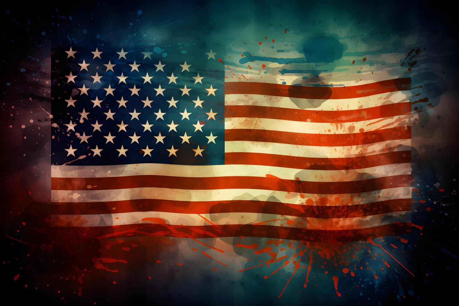 Estados Unidos bandera ai generado americano independencia día foto