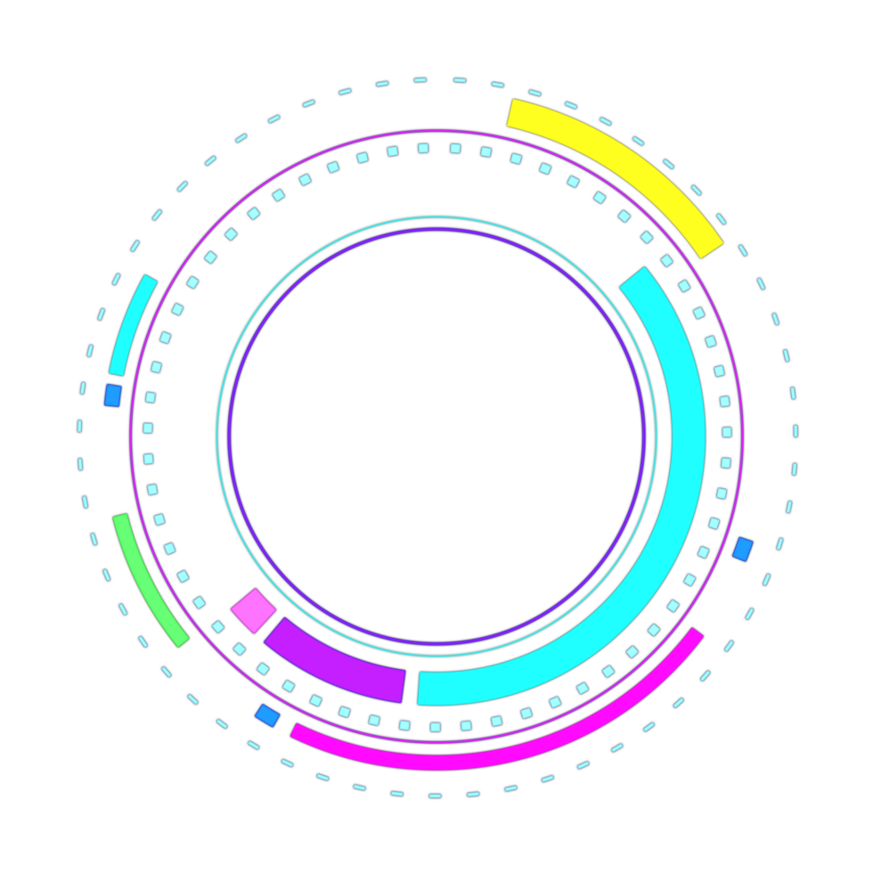 Abstract HUD display infographic sci-fi futuristic information png