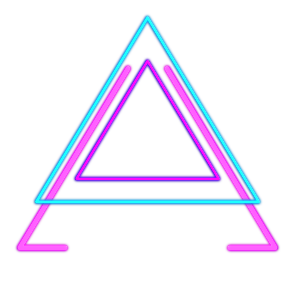 Abstract neon retro triangle sticker style 80s-90s. png