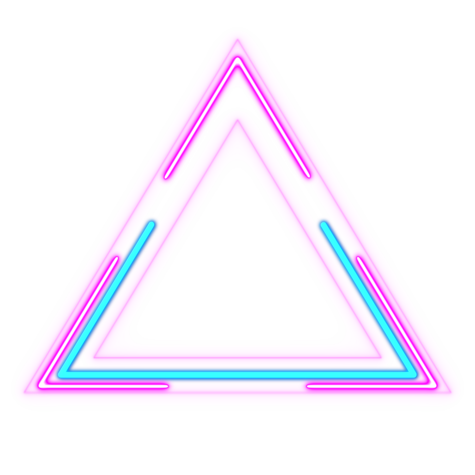 abstrait néon rétro Triangle autocollant style années 80-90. png