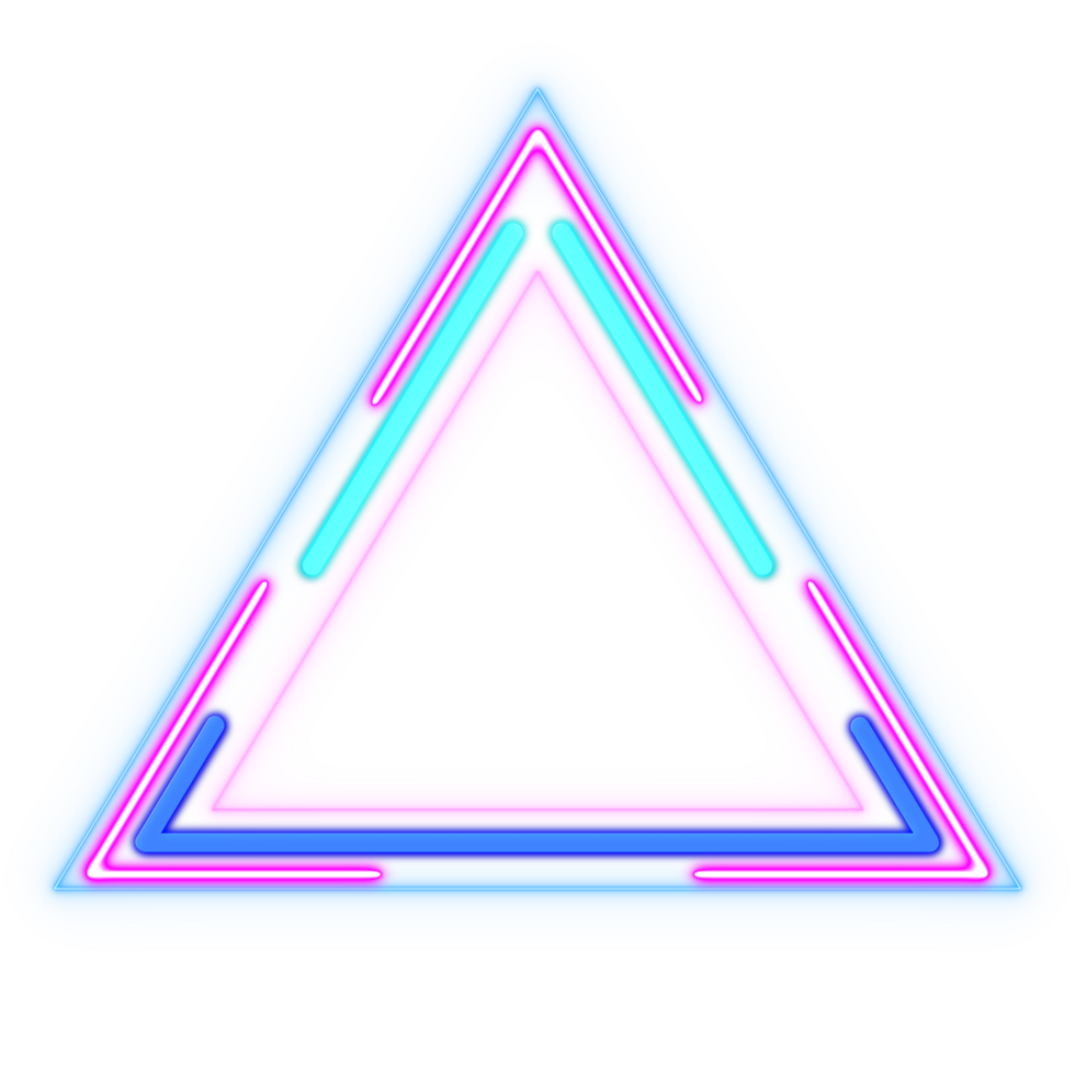 Abstract neon retro triangle sticker style 80s-90s. png