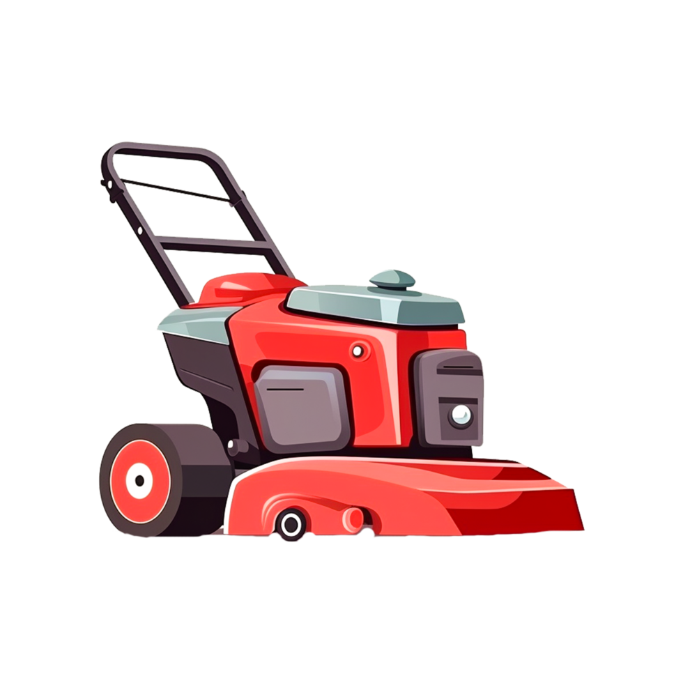 hand lawn mower gardening Generative Ai png