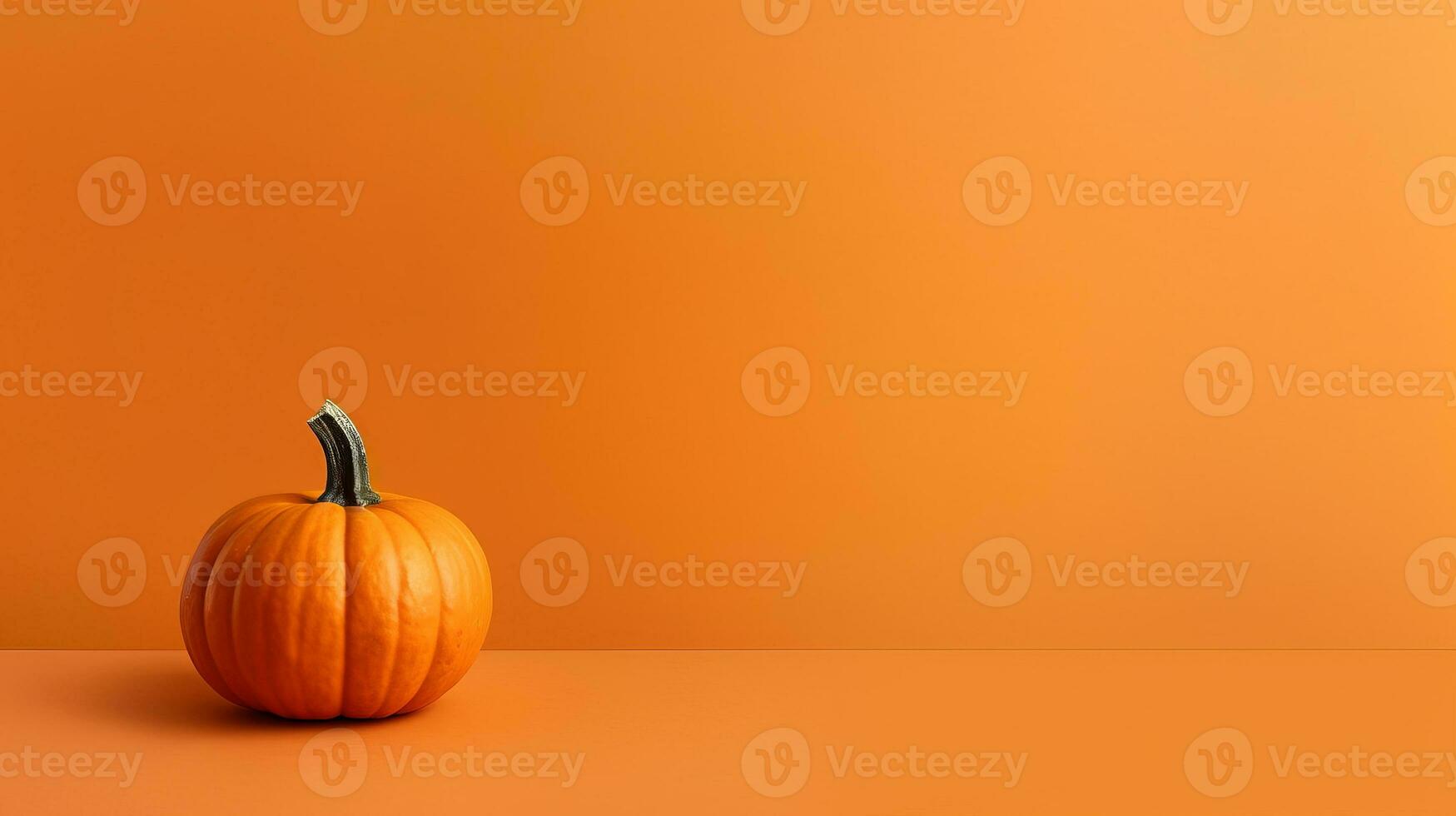 Pumpkin for holiday Halloween. Realistic 3d orange pumpkins isolated on orange background photo