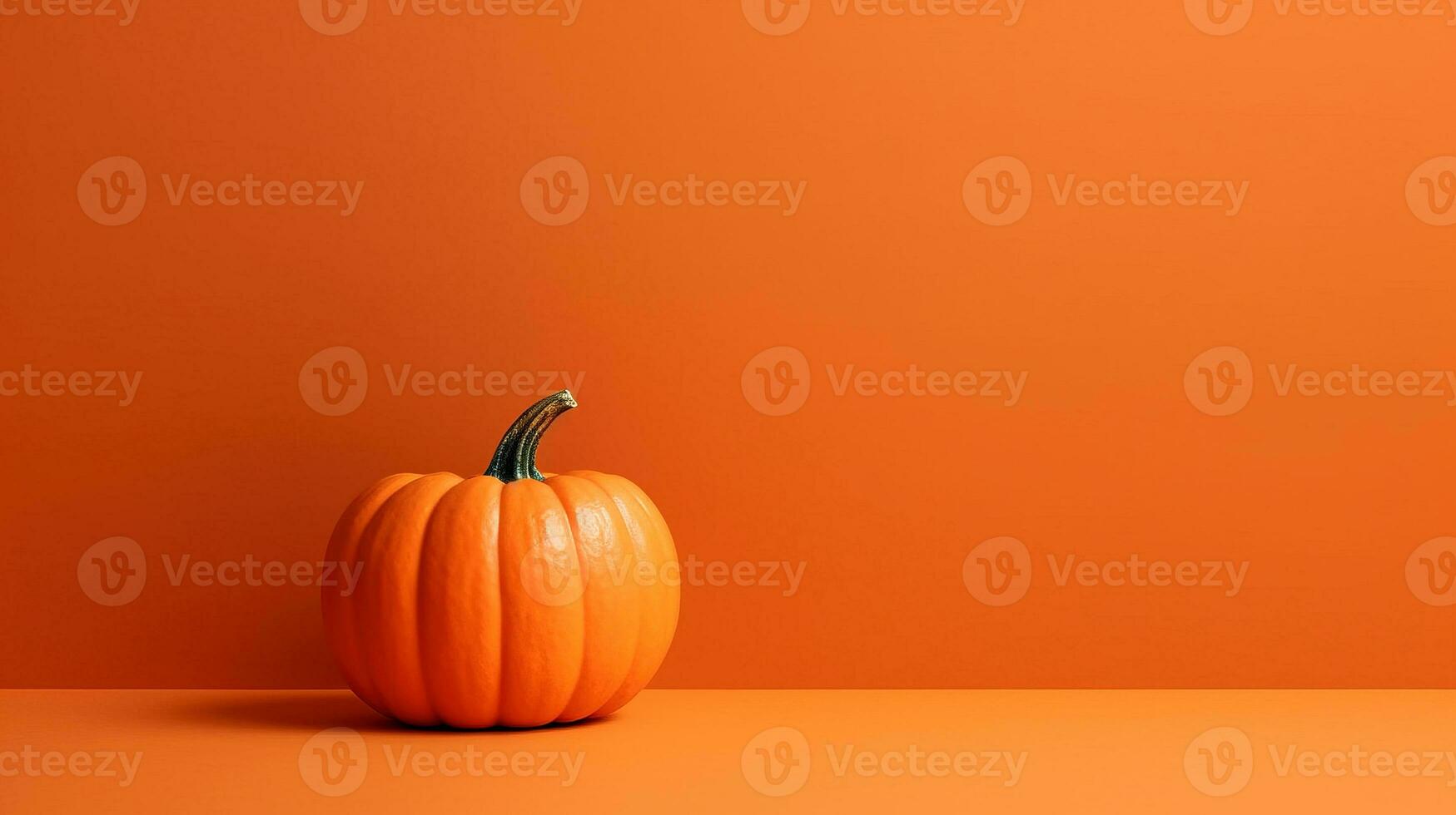 Pumpkin for holiday Halloween. Realistic 3d orange pumpkins isolated on orange background photo