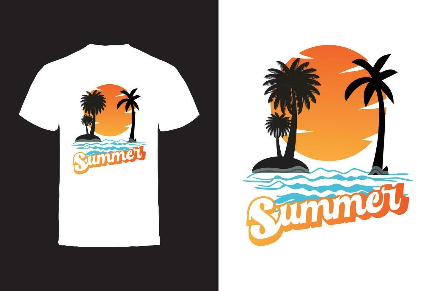 Vector T-shirt design. Summer Typography Vector T-shirt design.