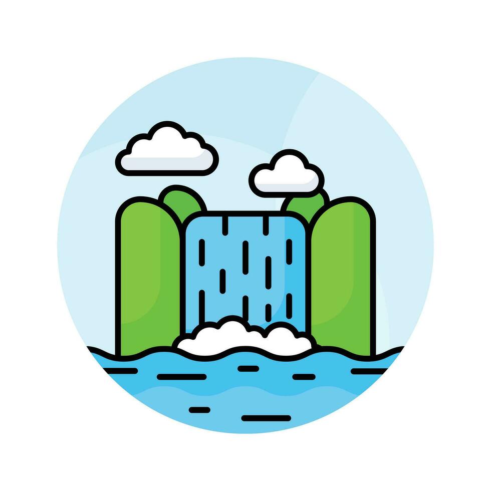 An amazing icon of niagara falls in modern style, easy to use vector