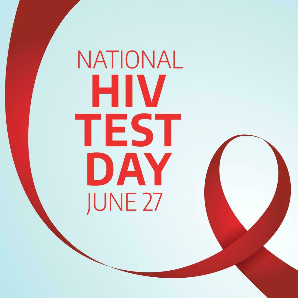 national hiv testing day design template for celebration. hiv testing day. red ribbon for hiv design. ribbon vector design.