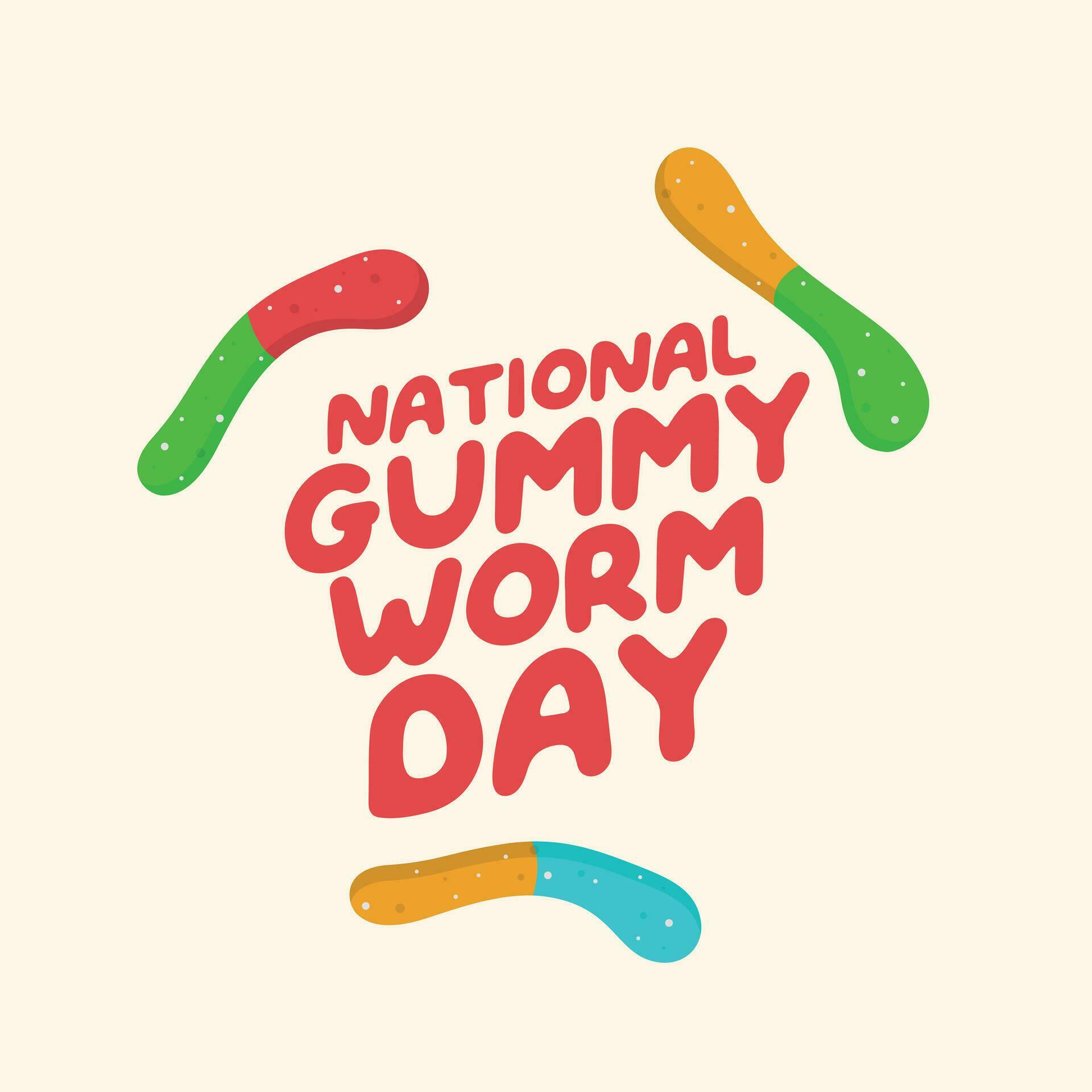 national gummi worm day design template for celebration. gummi vector