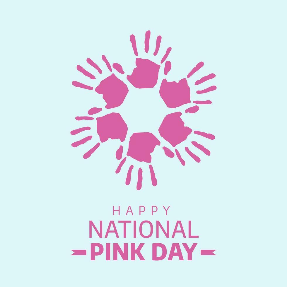 national pink day design template for celebration. national pink day vector illustration. flat hand design. flat heart vector design.