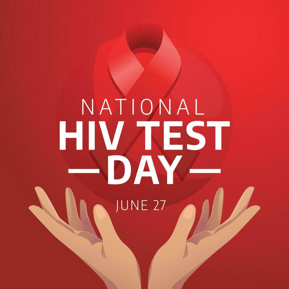 national hiv testing day design template for celebration. hiv testing day. red ribbon for hiv design. ribbon vector design.