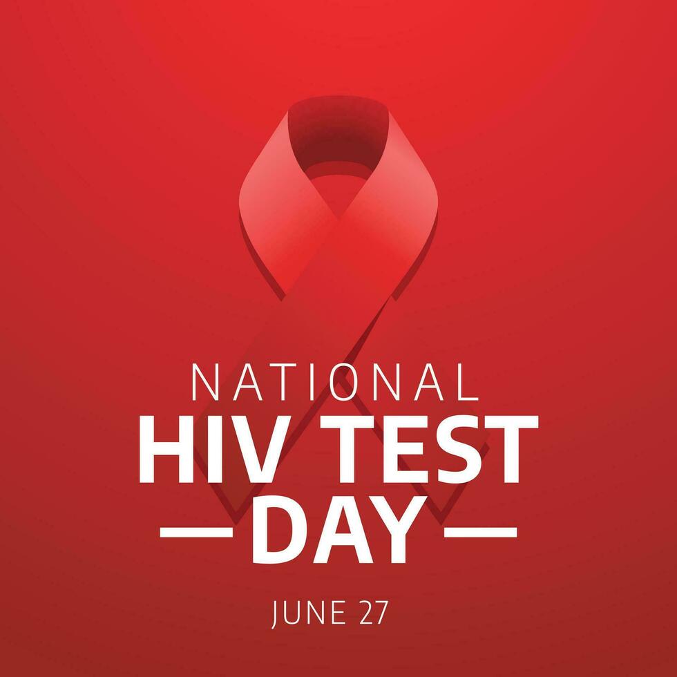 national hiv testing day design template for celebration. hiv testing day. red ribbon for hiv design. ribbon vector design.