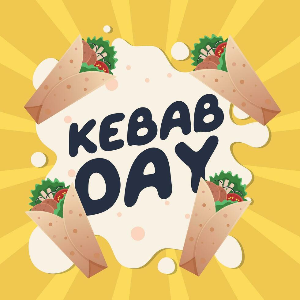 kebab day design template for celebration. kebab vector image. flat kebab vector.